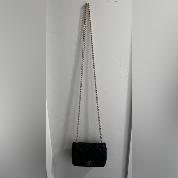 Vintage 1989-1991 Rare CHANEL Caviar Quilted Mini Square Flap Black Purse - Picture 2 of 8